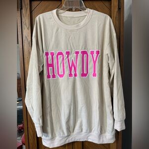 Cream HOWDY crew neck